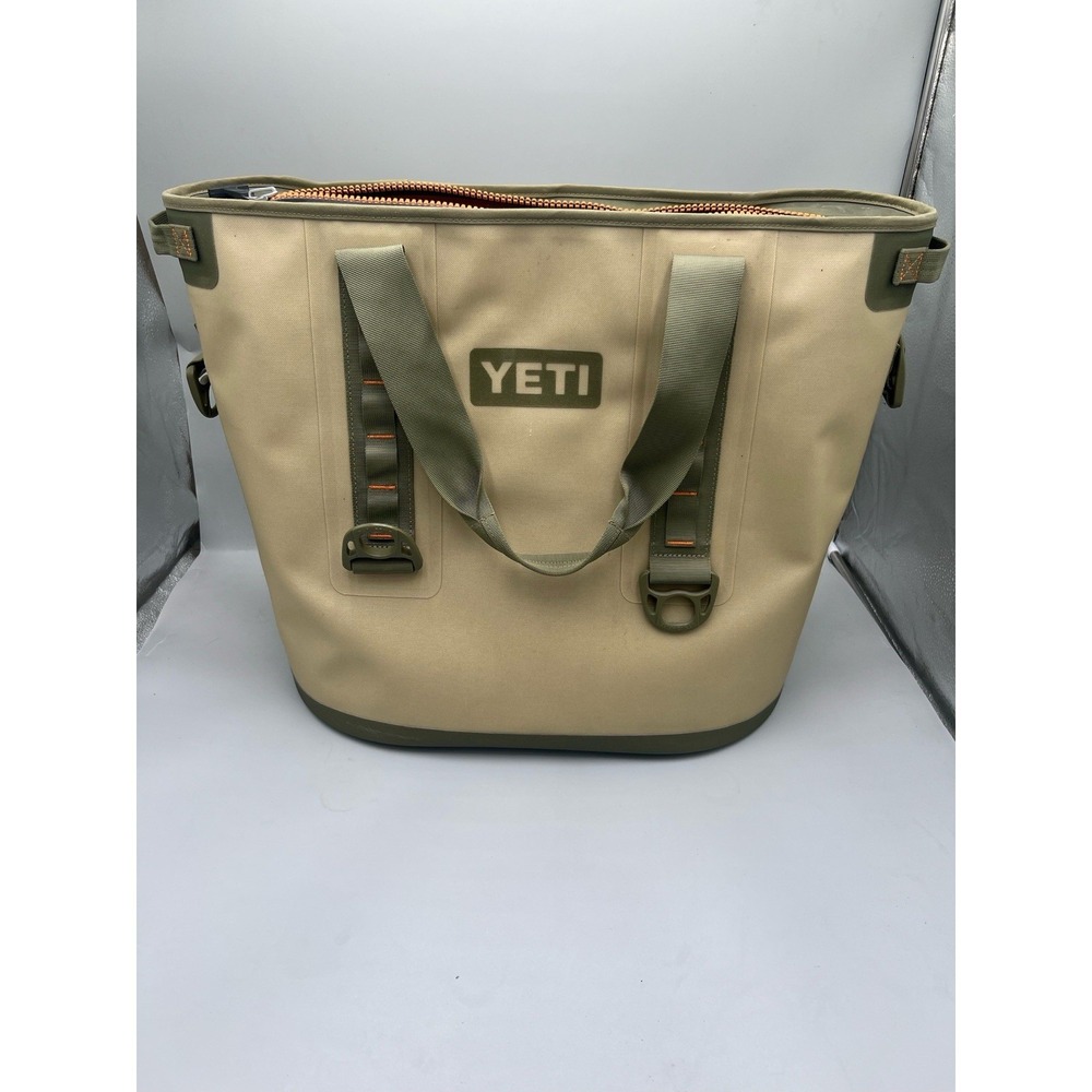 Yeti Hopper 40  Field Tan/Olive Green with Orange Blaze Interior Soft Cooler # - Picture 2 of 9